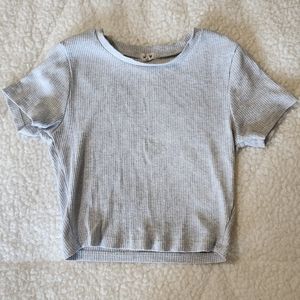 Garage grey ribbed baby tee